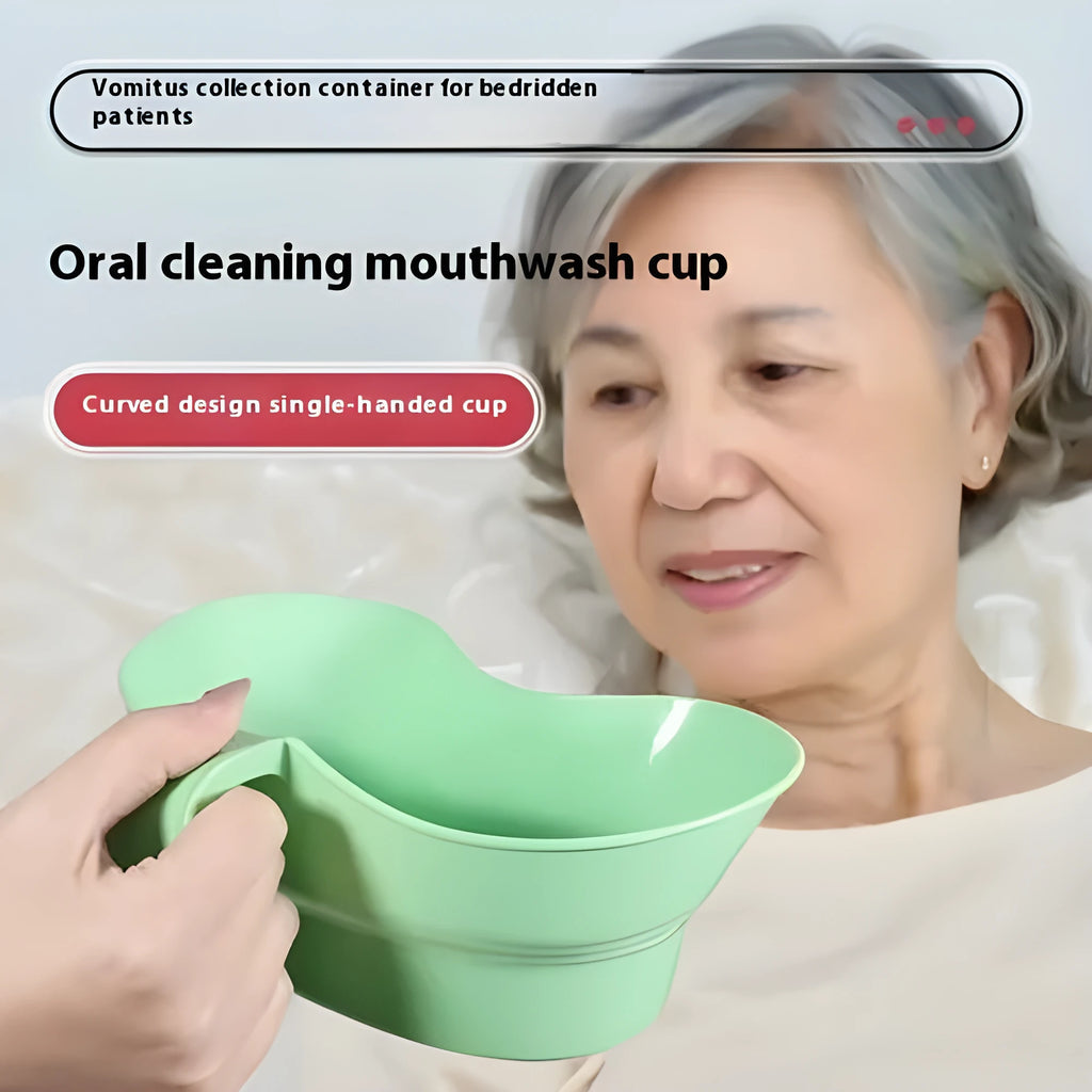 Green plastic bedridden elderly gargle cup for nursing oral care
