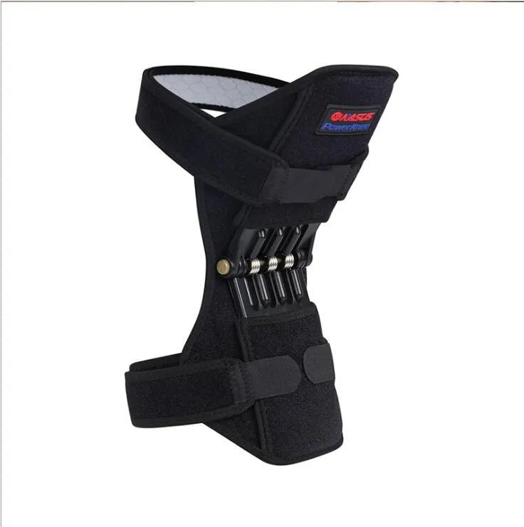 Adjustable knee brace with spring booster mechanism for mountaineering and sports activities