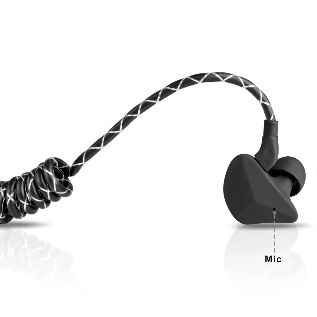 Wireless sports in-ear telescopic earphone, Bluetooth 5.0, black or white, 10m transmission range