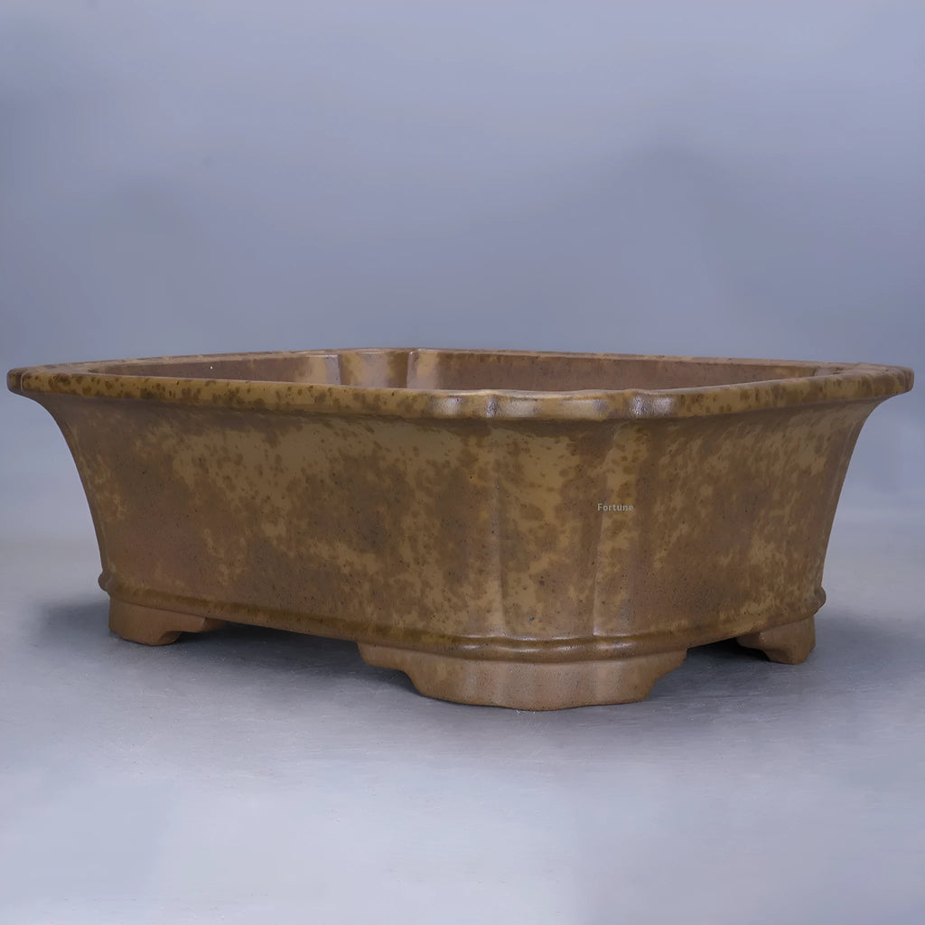 Purple sand rectangular mud flowerpot with adjustable drainage segment in modern simplicity style
