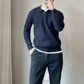 Boys loose knit sweater in rabbit fur modal blend, long sleeve pullover in multiple colours