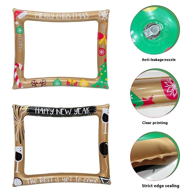Christmas inflatable photo frame PVC photography prop for youth parties