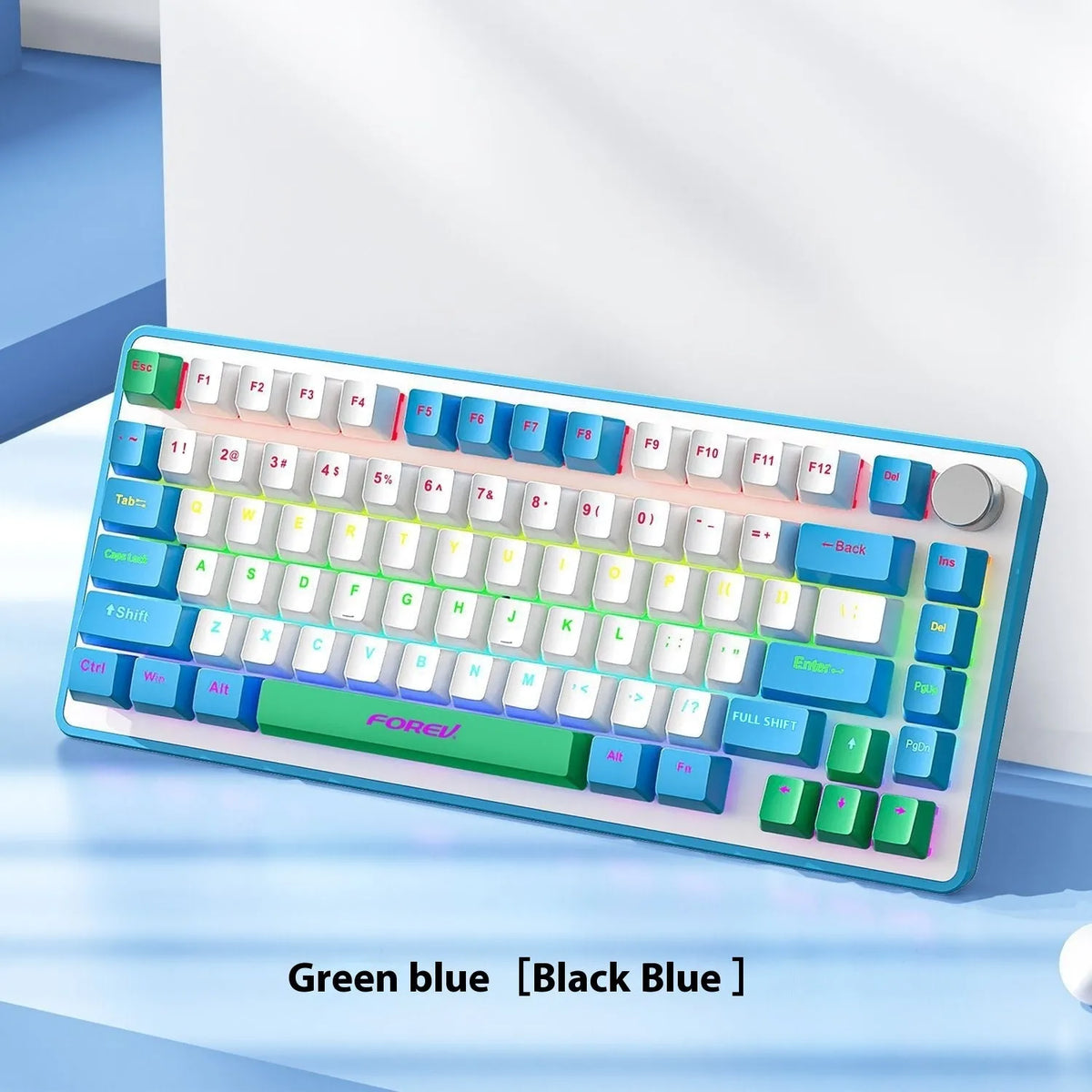 K98 mechanical keyboard with backlight in choice of colours including black orange and sky blue versions