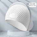 Silicone adult swimming cap in multiple colours including Tiffany Blue, Cherry Blossom Pink, and Matcha Green