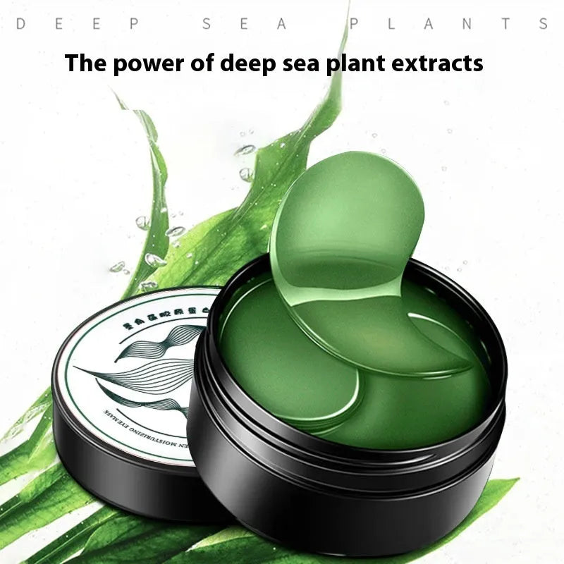 Green seaweed extract eye mask set with 60 individual hyaluronic acid patches