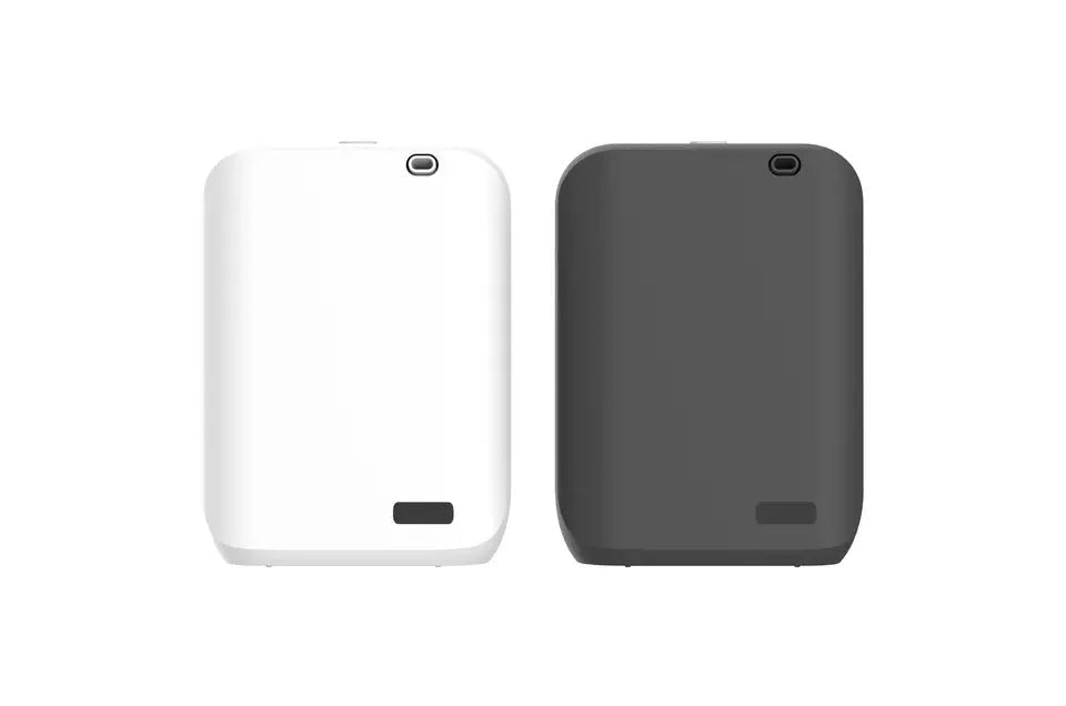 White HVAC wall mount essential oil diffuser with app control for multi-room scent distribution