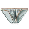 Men's dark grey modal ice silk butt-lift underwear laid flat.
