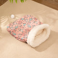 Cat sleeping bag nest pet bed with flannel lining measuring 50 by 40 centimetres