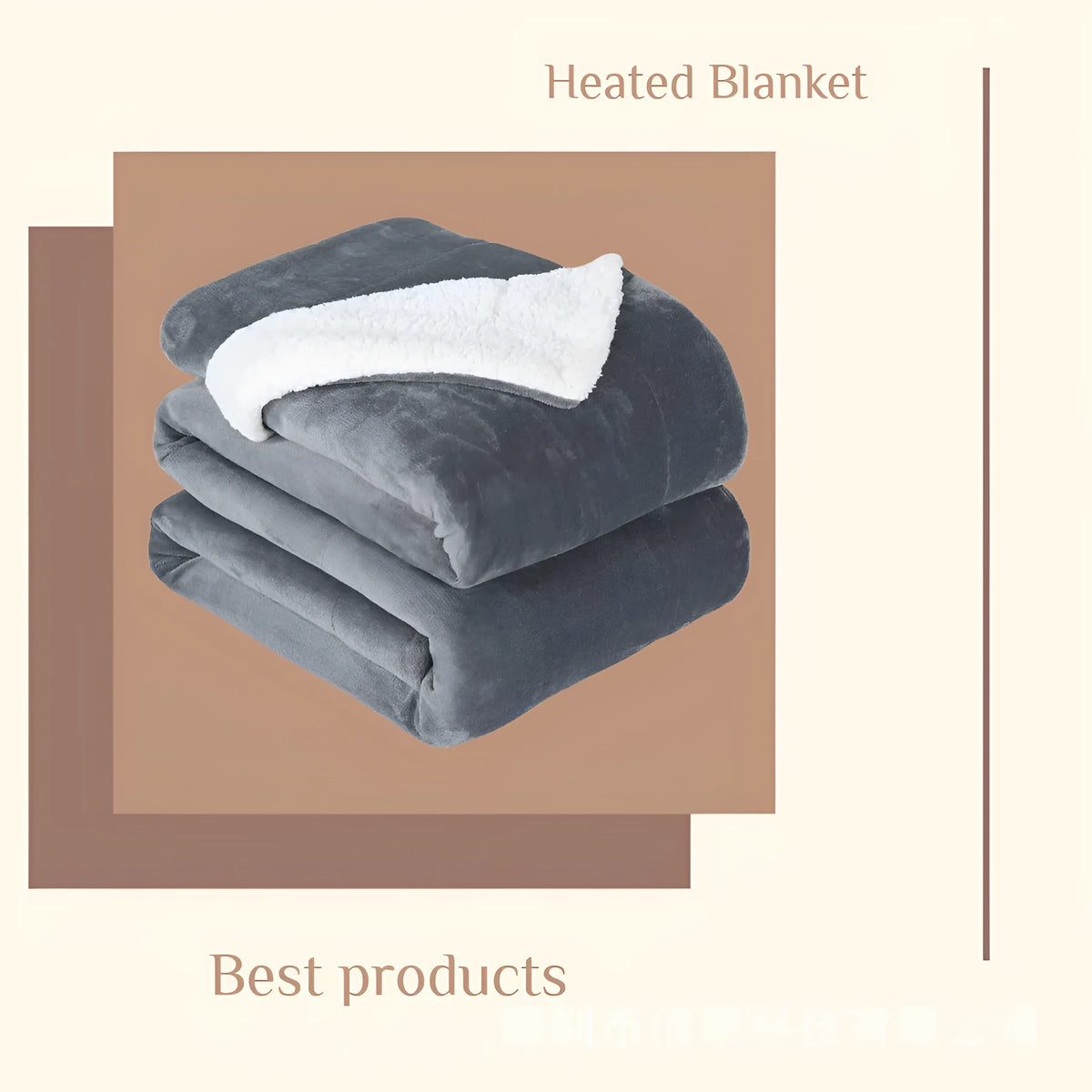 USB electric heating blanket showing flannel fabric texture and rectangular 70x100cm shape
