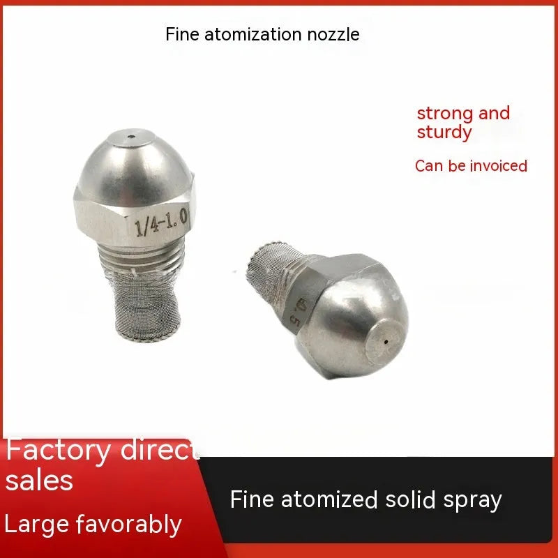 304 stainless steel two-point spray nozzle with 1/4 thread connection and multiple aperture size options