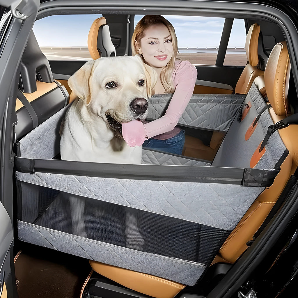 Grey waterproof dog bed mat with non-slip bottom measuring 56x56x40 cm
