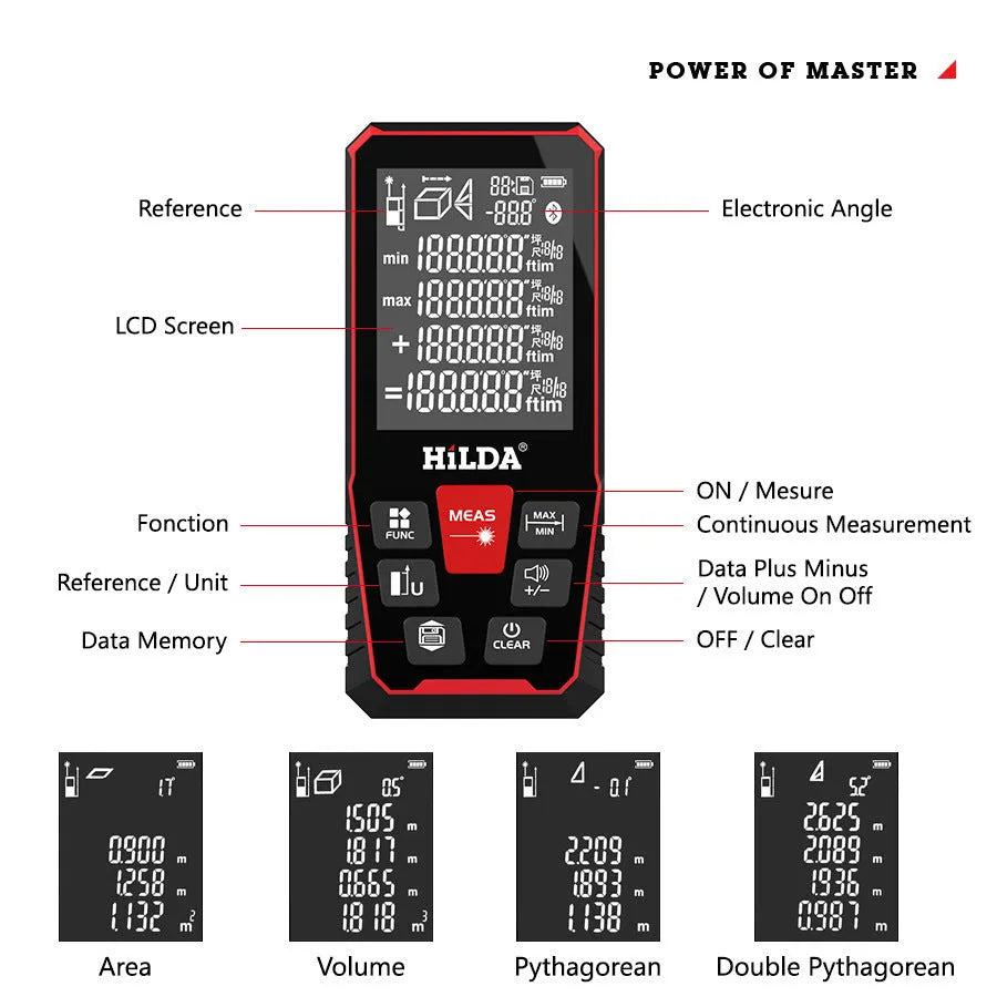 Laser rangefinder with plastic housing for distance measurement up to 120 metres