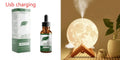 Wood set lunar humidifier night light with 13cm ball design and USB charging cable