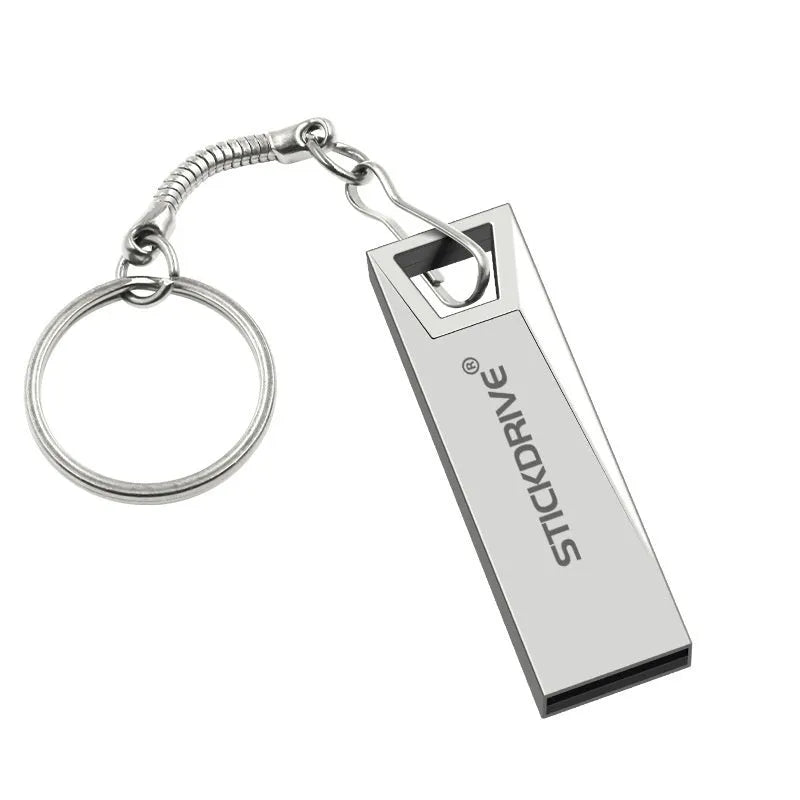 Metal car-shaped USB flash drive on a keychain in black and silver finishes.