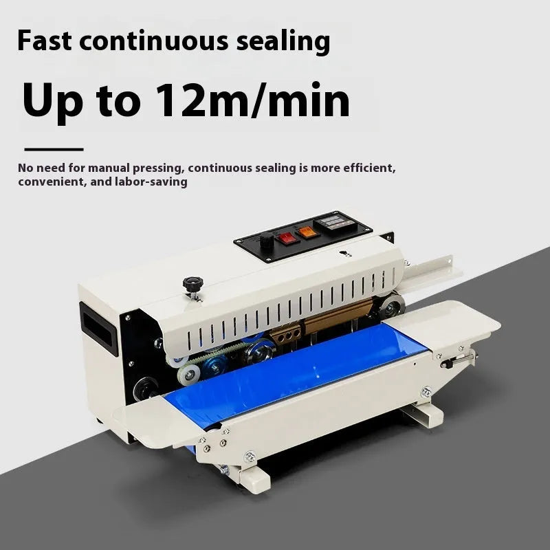 Mini handheld steel seal sealing machine for printing dates on heat-sealed plastic bags.