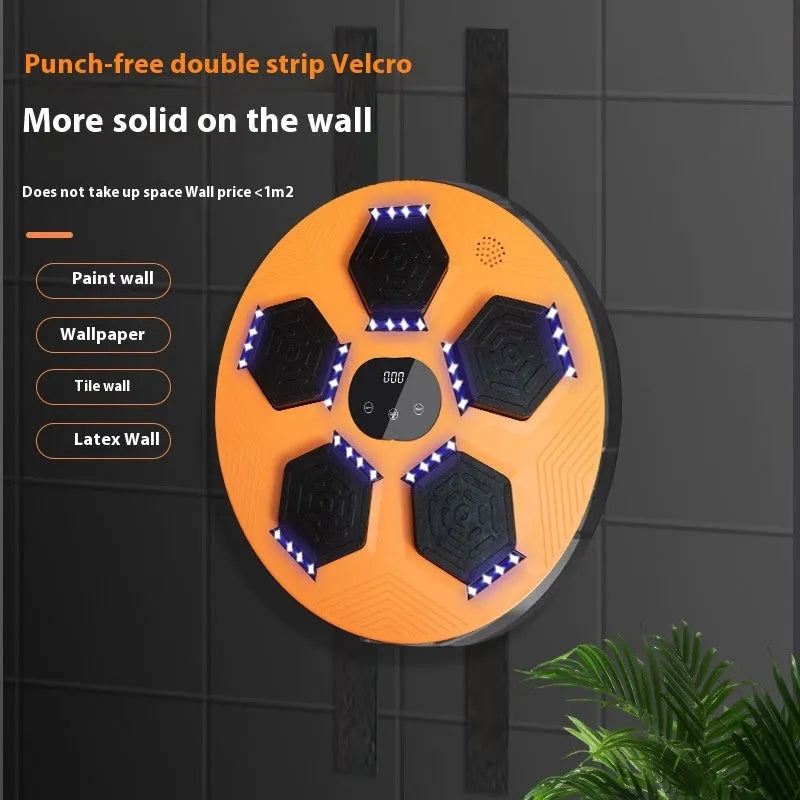 Black hanging boxing reaction target with smart music system for home fitness training