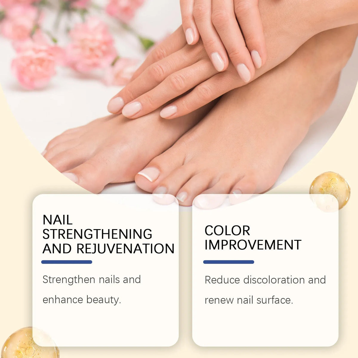 50ml nail care solution bottle with bee venom and peppermint oil for toenails and fingernails