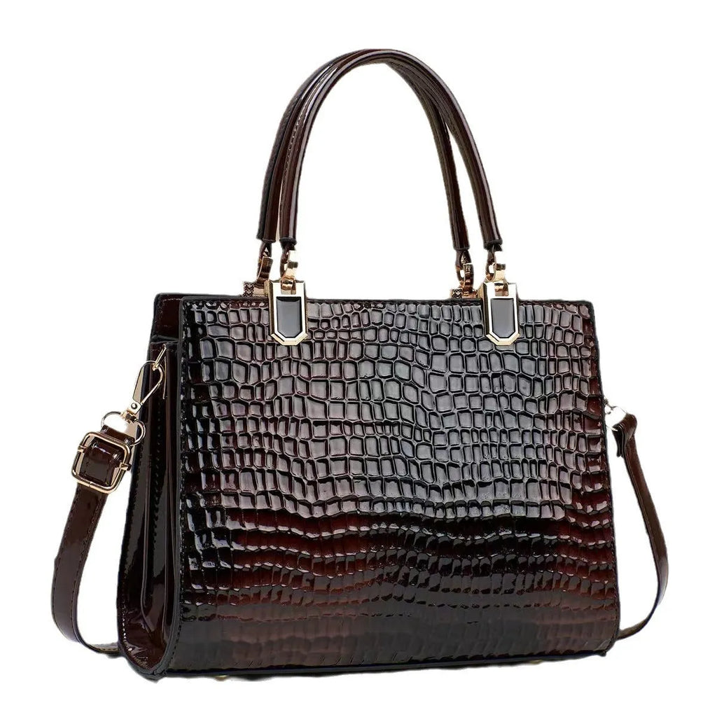 Women's large capacity one shoulder mom bag in soft PU leather with horizontal square shape
