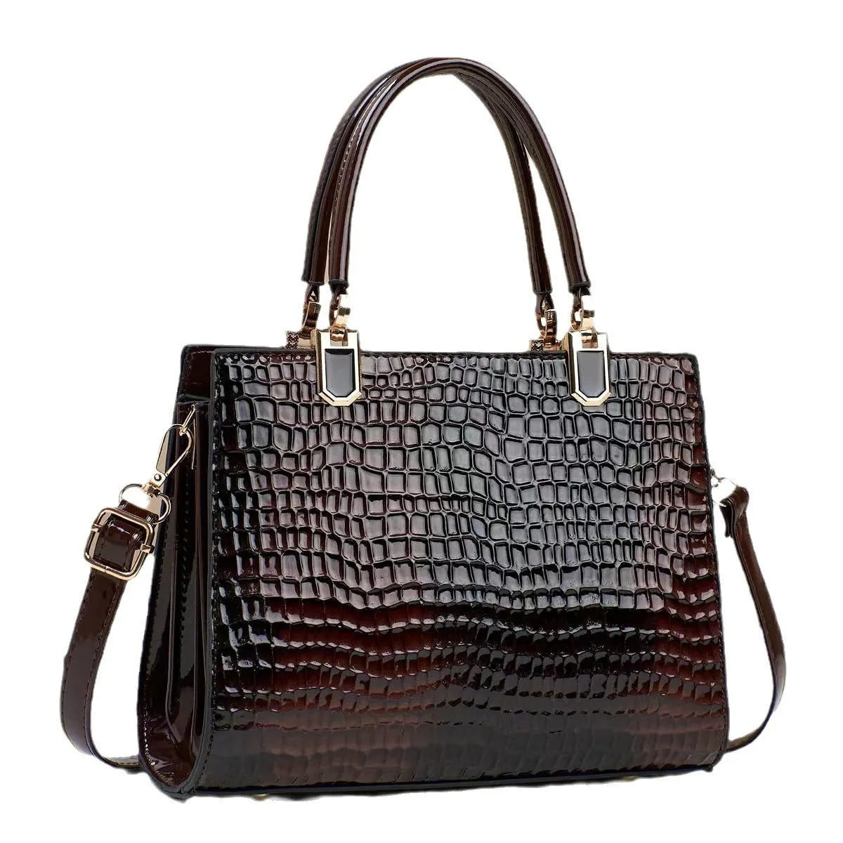 Women's large capacity one shoulder mom bag in soft PU leather with horizontal square shape