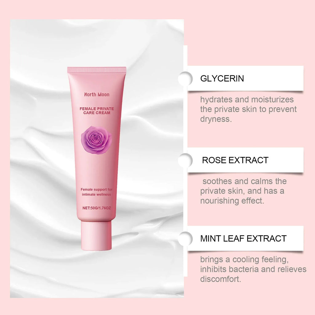 50g pot of daily moisturising cream for dry and tender skin with rose and peppermint extracts