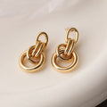 Women's gold geometric earrings with an irregular shape and high-profile INS design.