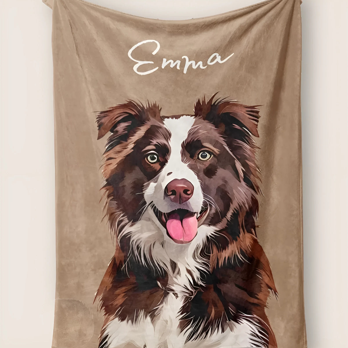 Flannel blanket with cartoon anime dog pattern, custom picture style, available in 125 cm x 150 cm and 150 cm x 200 cm