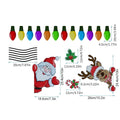 Medium Christmas elk cartoon reflective magnetic sticker with 6-thread design on a metallic surface.