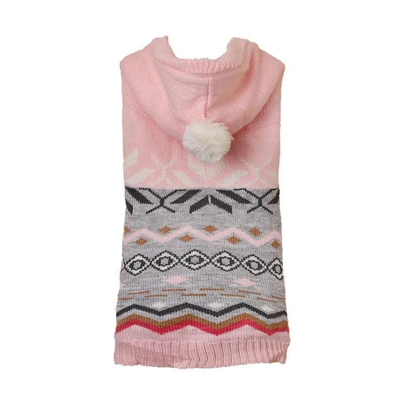 Green diamond pattern pet sweater on small dog showing acrylic knit texture and classic design