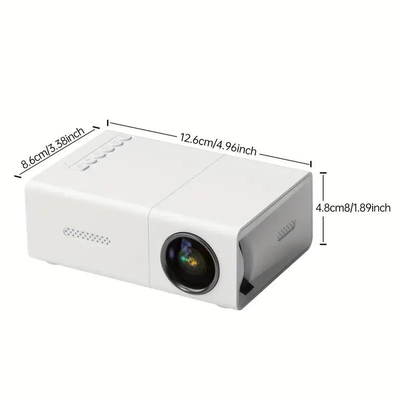 M100 Mini Projector in white or black colour with remote control and cables