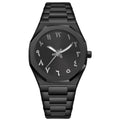 Business casual men's stainless steel quartz watch showing 10mm thickness and professional styling