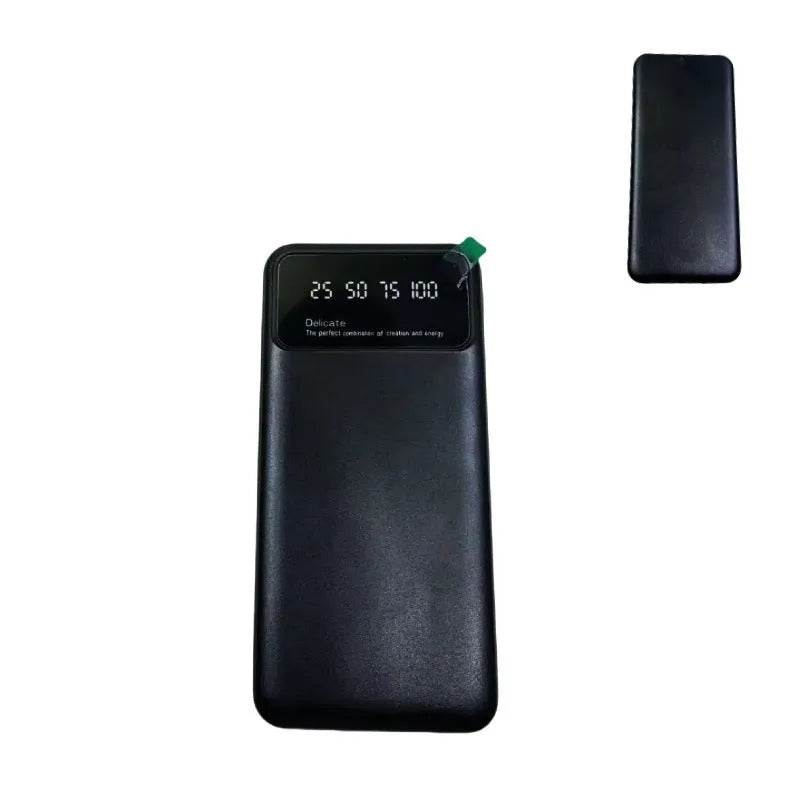 Black ultra-thin fast charging power bank with 10000mAh capacity
