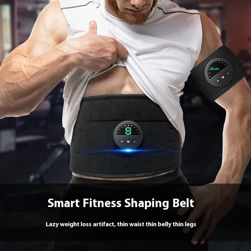 Display screen fitness waist belt for abdomen shaping with adjustable 120cm strap