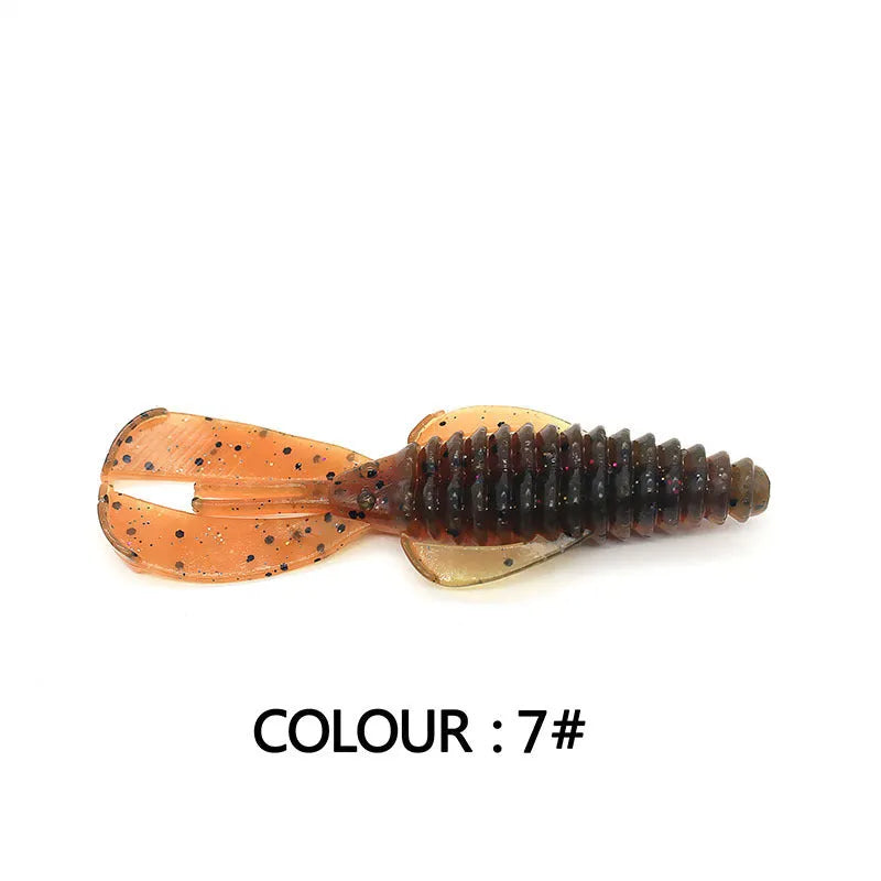 PVC soft bait fishing lure in assorted colours showing 8cm and 12cm size options