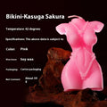 9i Smsexy low-temperature soy wax bikini candle in red, pink, or purple for sensual use.