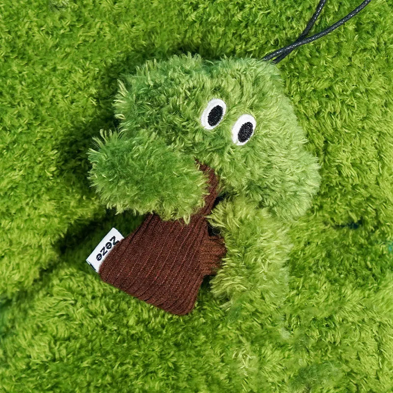 Pine tree shaped cat mint toy bag pendant with hanging cord and teasing stick