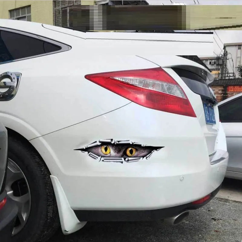 3D tiger eye and eagle eye design car door sticker on transparent PVC backing
