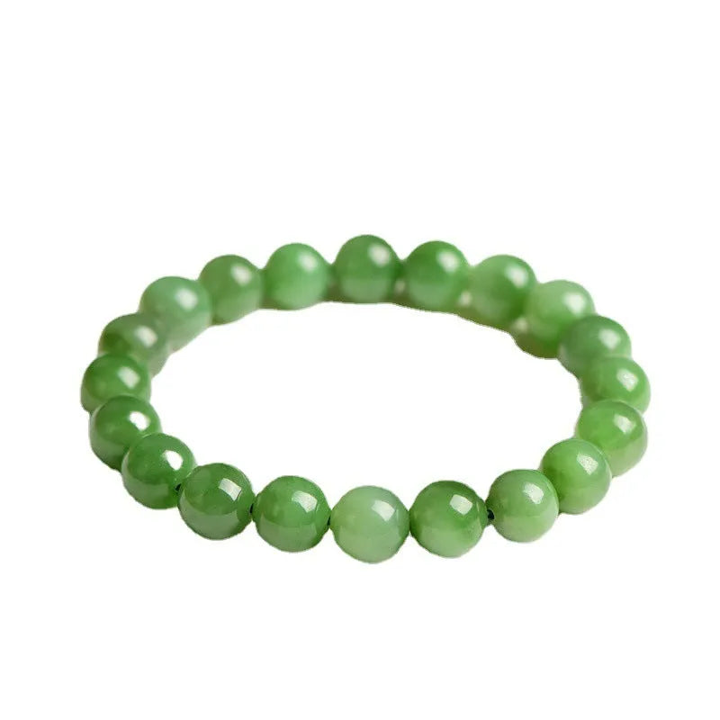 Natural jasper ball bracelet made from polished Hetian jade beads in spherical shapes