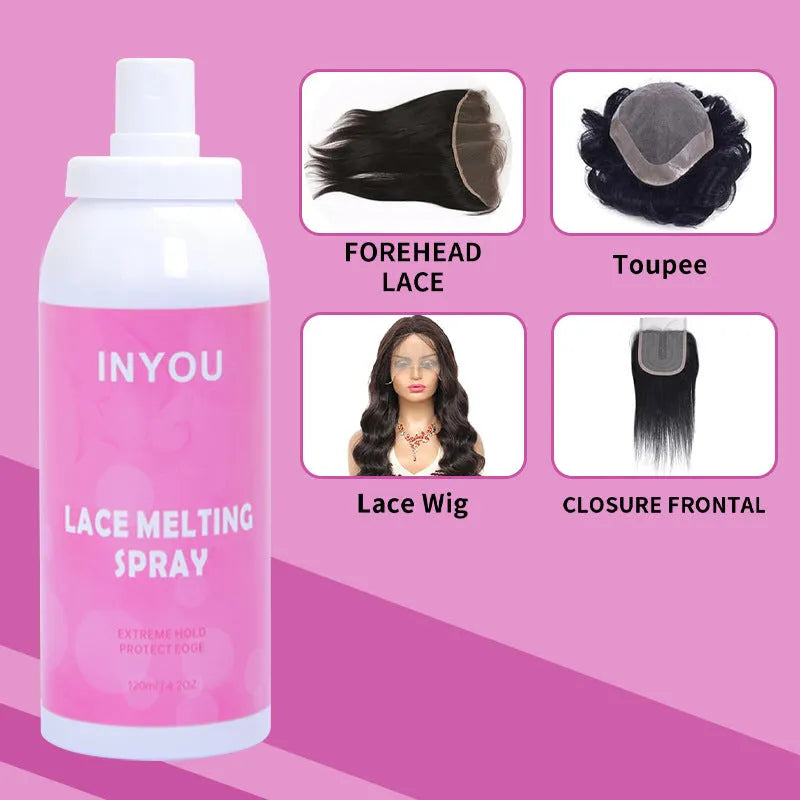 120ml lace wig spray glue aerosol can, fast-drying transparent adhesive for lace bonding