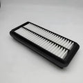 Black automotive air filter for Modern cars with dimensions 256mm by 113mm by 40mm