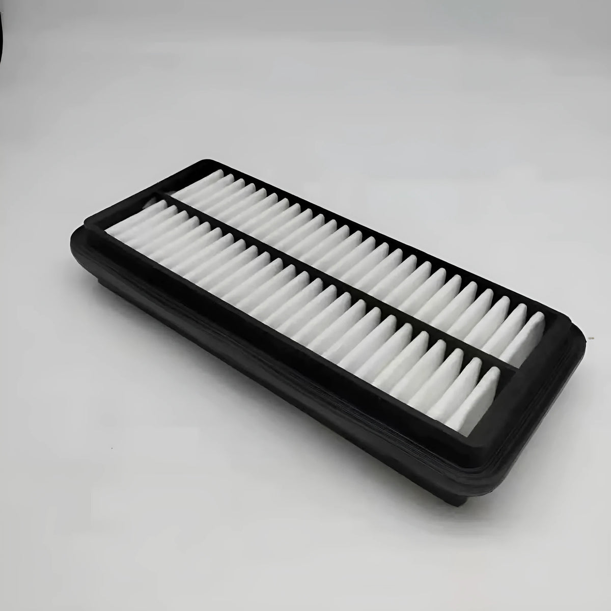Black automotive air filter for Modern cars with dimensions 256mm by 113mm by 40mm