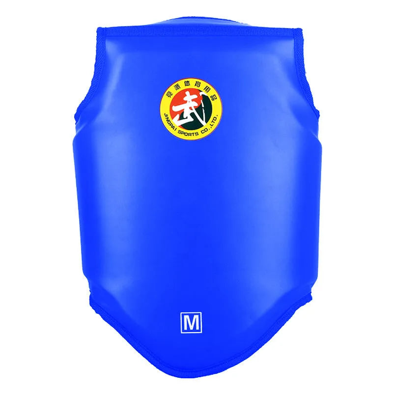 Red boxing chest protector armour for fighting training with one-piece PU construction