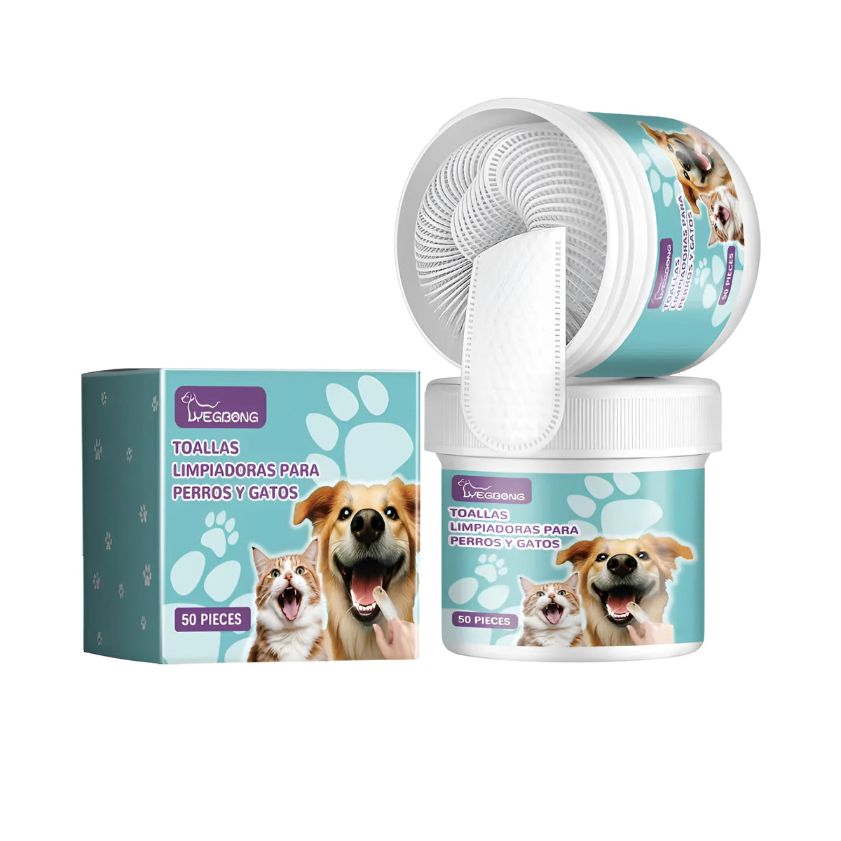 Dog dental cleaning glove measuring 7.6 by 8.8 centimetres for tartar removal