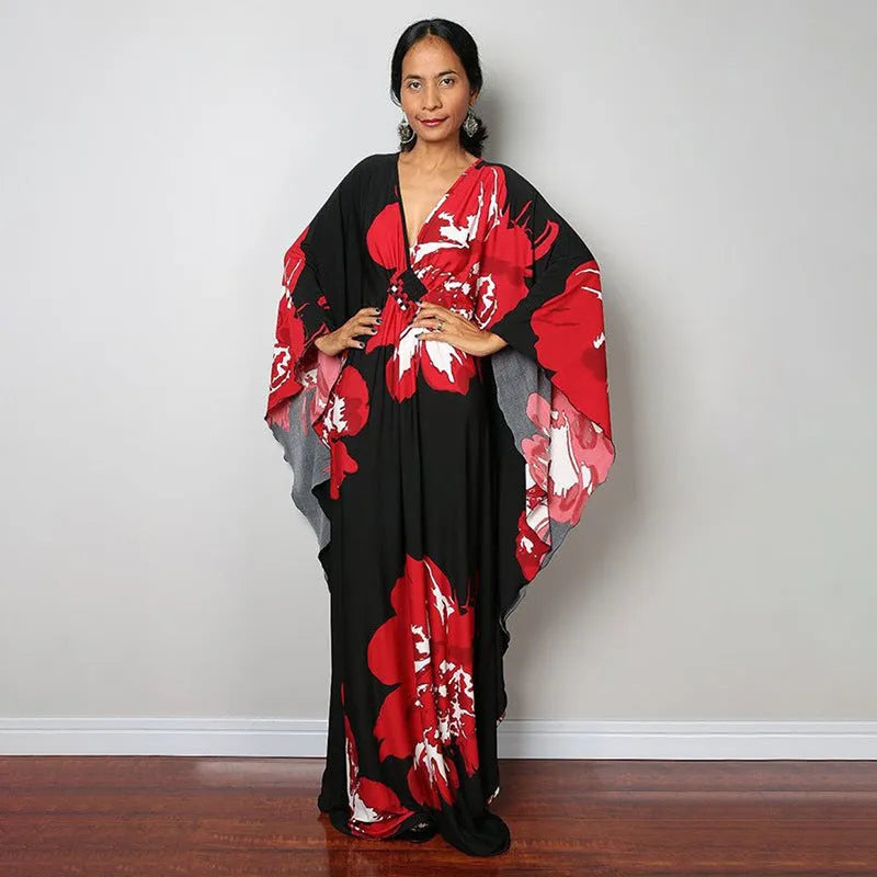 Women's loose sun protection bikini cover up robe in polyester blend fabric