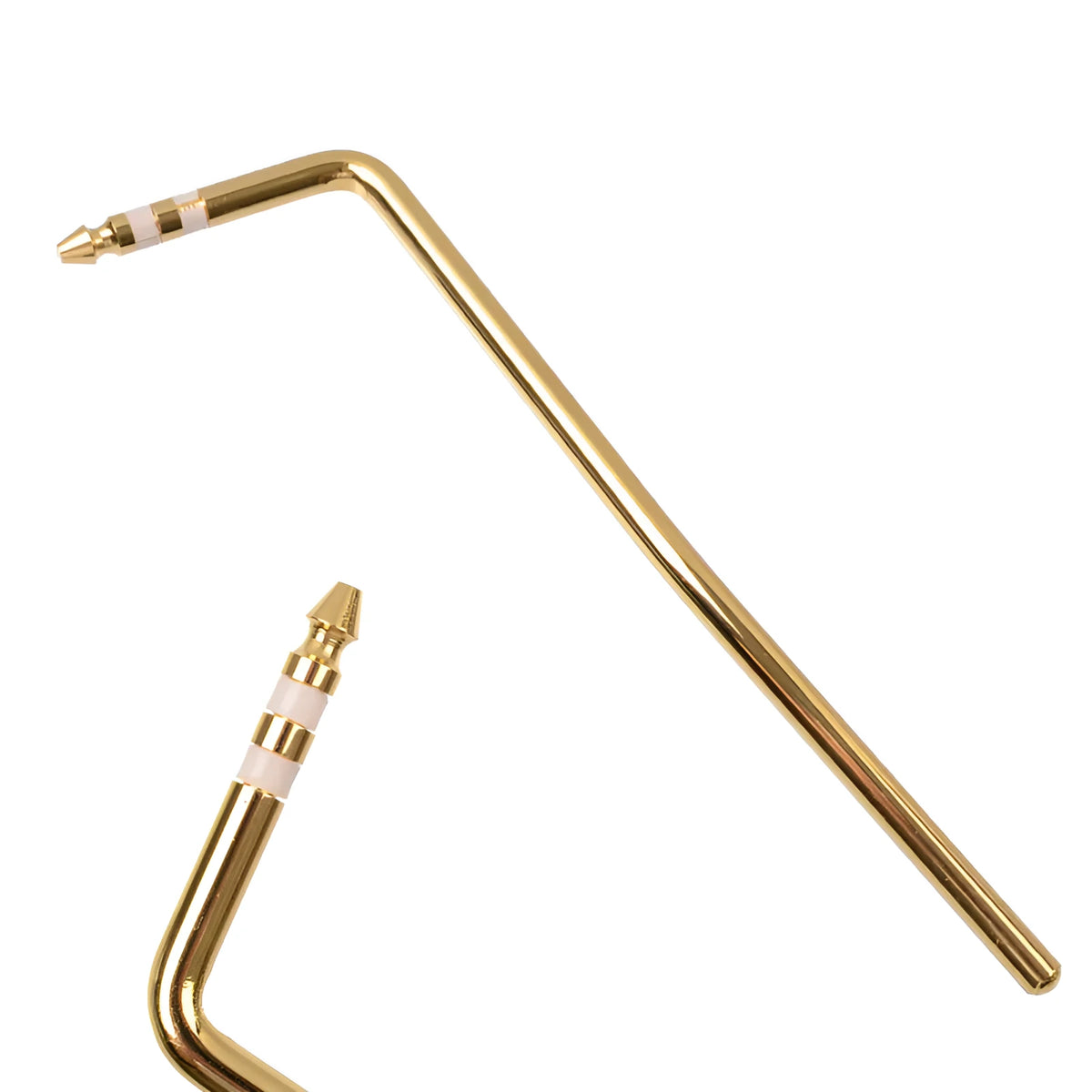 Direct plug-in guitar tremolo arm in black, blue, gold, and silver metal finishes