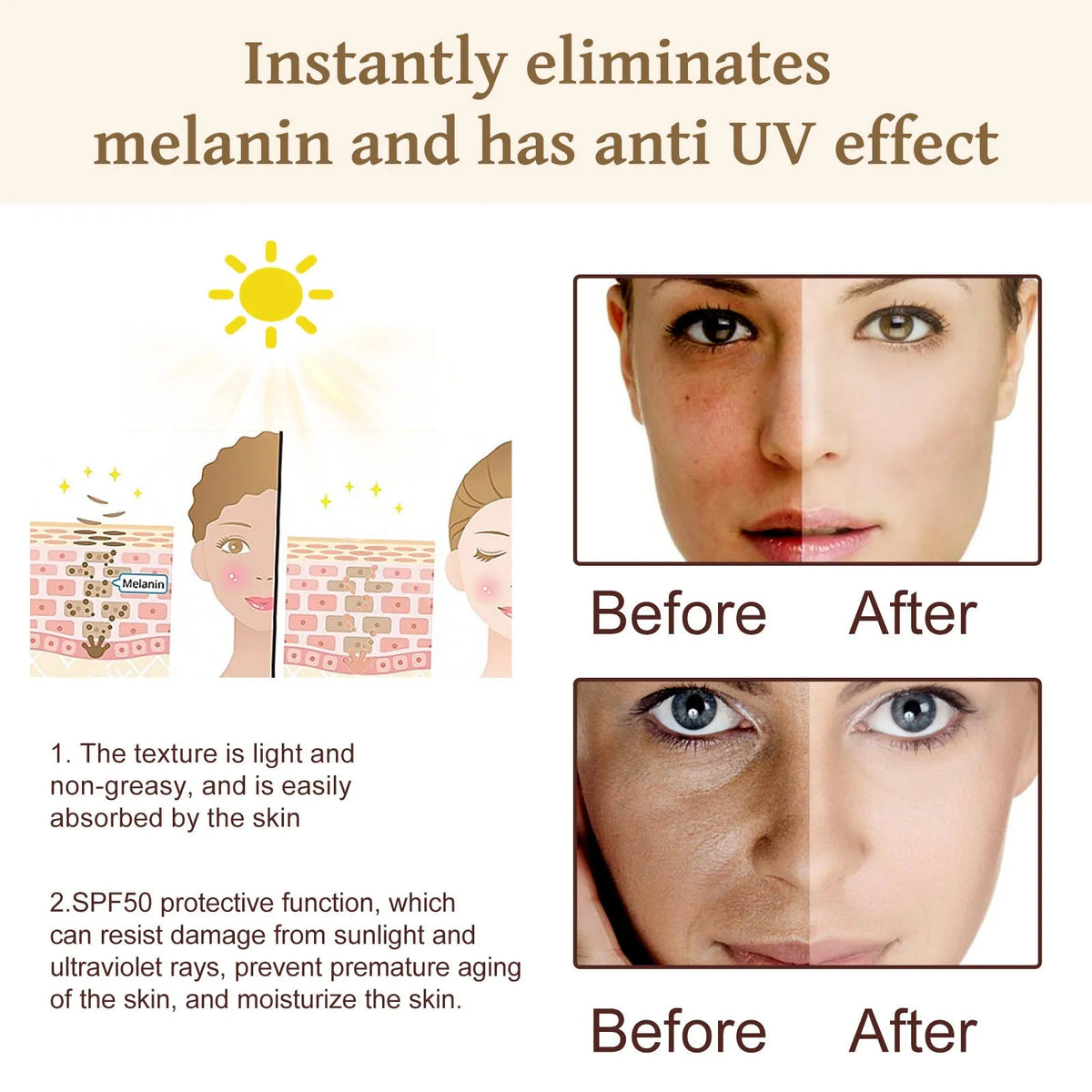 50g tube of probiotics brightening protective face cream with vitamin C