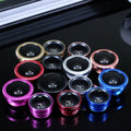 Mobile phone fisheye lens kit with 0.67X magnification for 180-degree wide-angle and macro photography