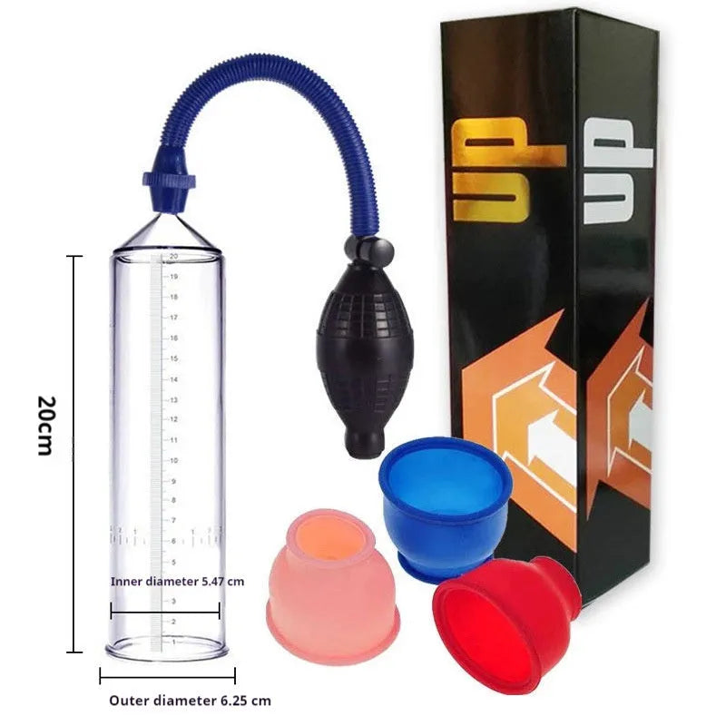 Male minimalist home exercise machine silicone cover with plastic valve exerciser and accessory components