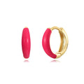 Geometric U-shaped epoxy oval earrings in multiple colours with silver needle copper construction