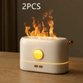 Simulation flame USB humidifier with 200ml water tank in black, green or white colours