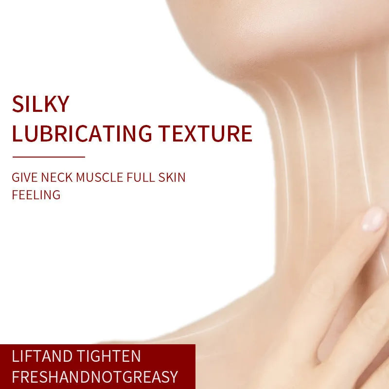 Roller neck cream tube with built-in massage applicator for neck moisturising and firming treatment